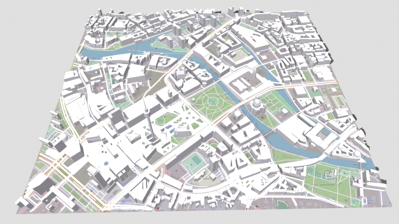 Cityscape Berlin Germany fragment city Berliner Fernsehturm Modèle 3D .c4d .max .obj .3ds .fbx .stl .blend 