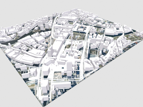 Cityscape Berlin Germany fragment city Berliner Fernsehturm Modèle 3D