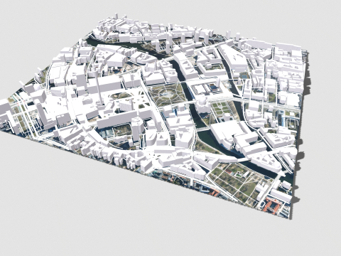 Cityscape Berlin Germany fragment city Berliner Fernsehturm Modèle 3D