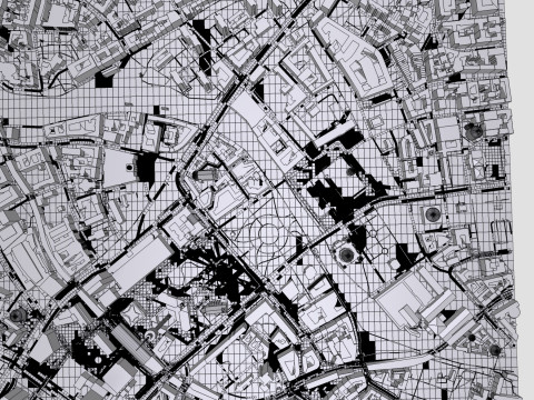 Cityscape Berlin Germany fragment city Berliner Fernsehturm Modèle 3D