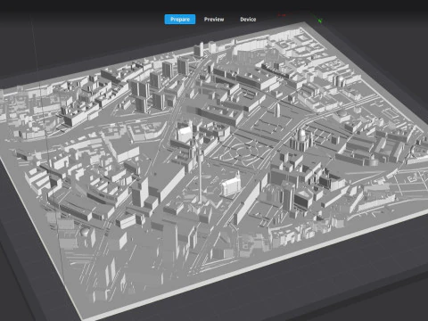 Paisagem urbana Berlim Alemanha fragmento cidade Berliner Fernsehturm Modelo de Impressão 3D
