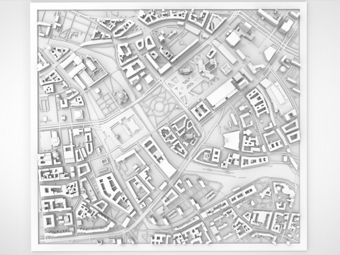 Cityscape Berlin Germany fragment city Berliner Fernsehturm 3D Print Model