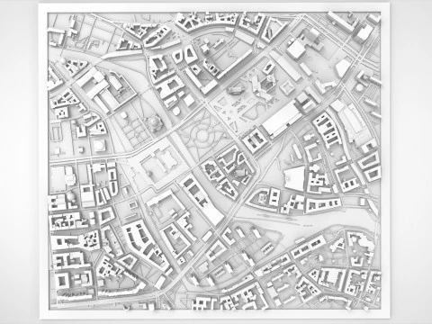 Paisagem urbana Berlim Alemanha fragmento cidade Berliner Fernsehturm Modelo de Impressão 3D