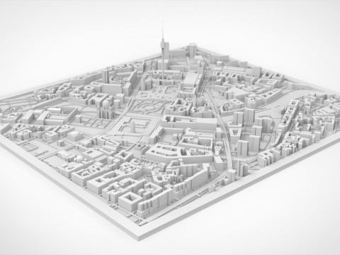 Cityscape Berlin Germany fragment city Berliner Fernsehturm 3D Print Model