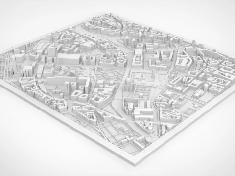 Paisagem urbana Berlim Alemanha fragmento cidade Berliner Fernsehturm Modelo de Impressão 3D