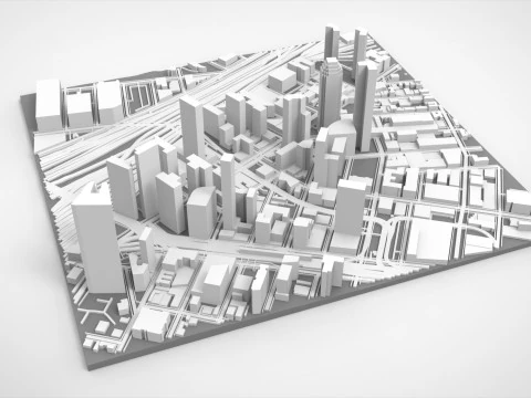 Cidade do fragmento da paisagem urbana de Nova York EUA Modelo de Impressão 3D