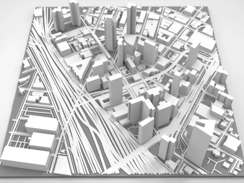 Cidade do fragmento da paisagem urbana de Nova York EUA Modelo de Impressão 3D