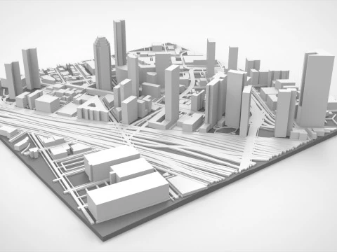 Cidade do fragmento da paisagem urbana de Nova York EUA Modelo de Impressão 3D