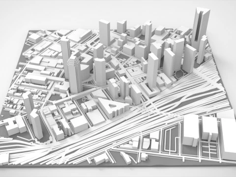 Cidade do fragmento da paisagem urbana de Nova York EUA Modelo de Impressão 3D