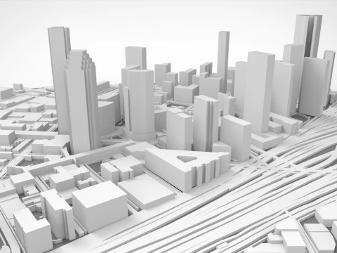 Cidade do fragmento da paisagem urbana de Nova York EUA Modelo de Impressão 3D