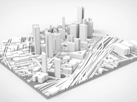 Cidade do fragmento da paisagem urbana de Nova York EUA Modelo de Impressão 3D