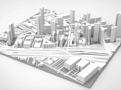 Cidade do fragmento da paisagem urbana de Nova York EUA Modelo de Impressão 3D