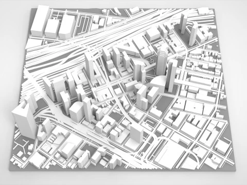 Cidade do fragmento da paisagem urbana de Nova York EUA Modelo de Impressão 3D