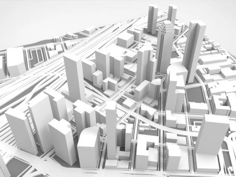 Cidade do fragmento da paisagem urbana de Nova York EUA Modelo de Impressão 3D