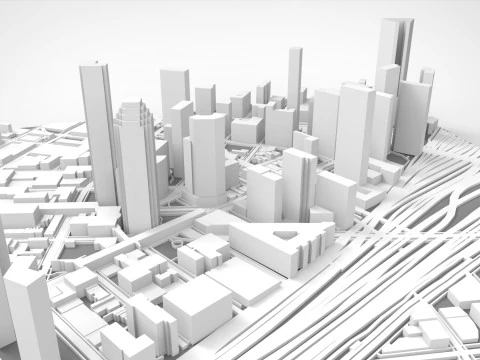 Cidade do fragmento da paisagem urbana de Nova York EUA Modelo de Impressão 3D