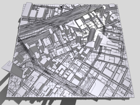 Cityscape New York USA fragment city 3D Print Model
