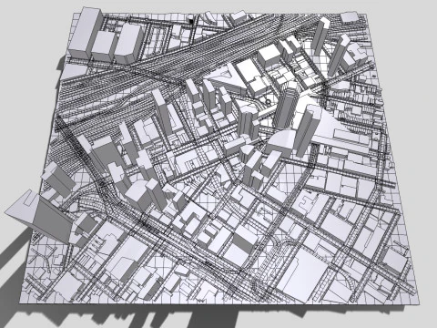 Cidade do fragmento da paisagem urbana de Nova York EUA Modelo de Impressão 3D