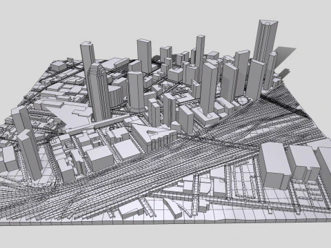 Cidade do fragmento da paisagem urbana de Nova York EUA Modelo de Impressão 3D