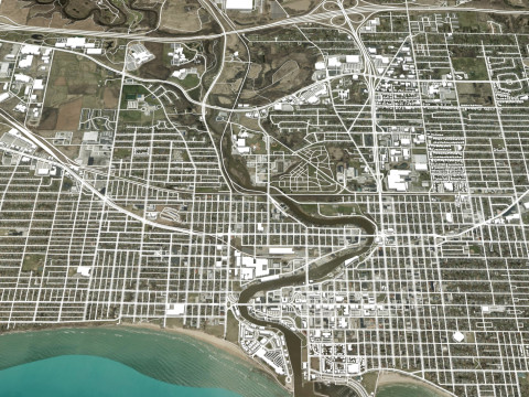 Cityscape Sheboygan Wisconsin USA Modelo 3D
