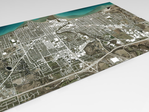 Cityscape Sheboygan Wisconsin USA Modelo 3D