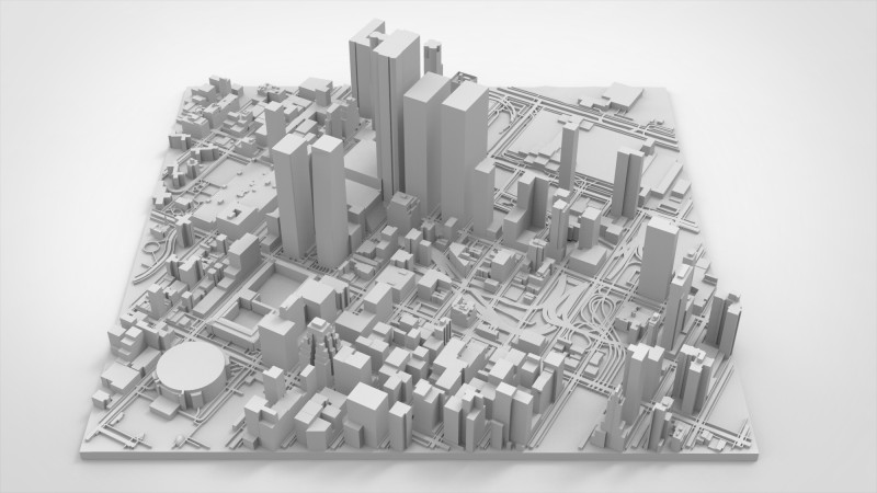 Cityscape New York USA fragment city 3D 모델 .c4d .max .obj .3ds .fbx .stl .blend 