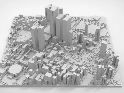 Cidade do fragmento da paisagem urbana de Nova York EUA Modelo 3D