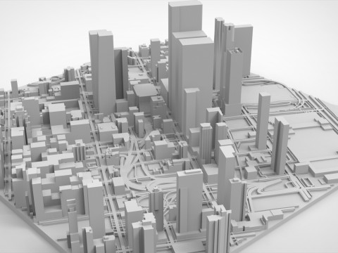 Cityscape New York USA fragment city 3D 모델