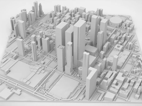 Cityscape New York USA fragment city 3D Model