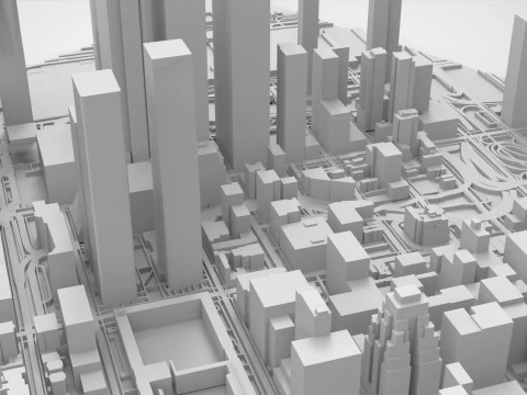 Cityscape New York USA fragment city 3D Model