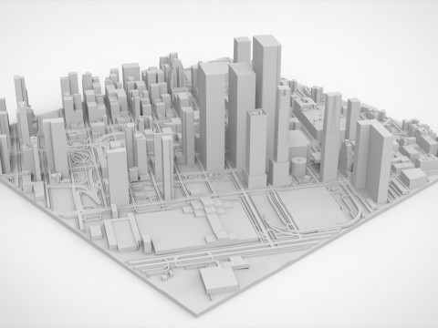 Cityscape New York USA fragment city 3D 모델