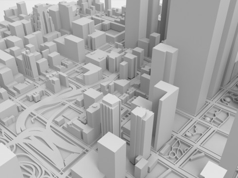 Cityscape New York USA fragment city 3D 모델