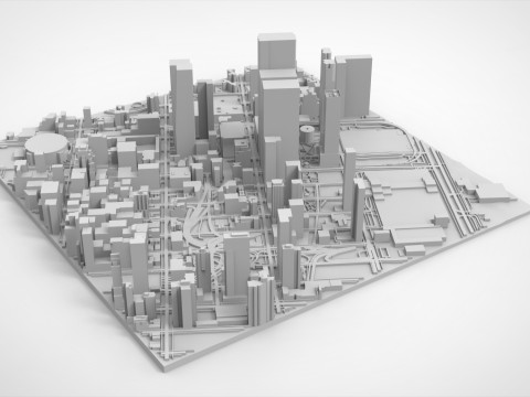 Cityscape New York USA fragment city 3D 모델