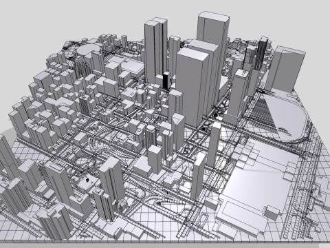 Cityscape New York USA fragment city 3D 모델