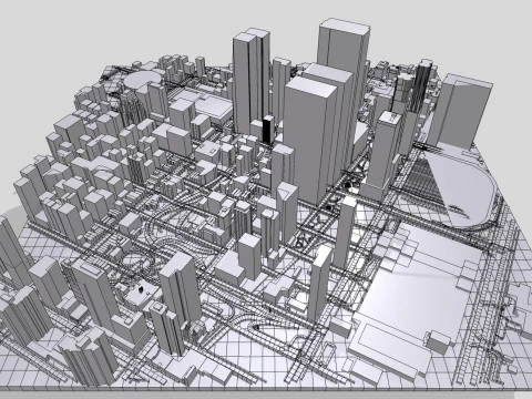 Cityscape New York USA fragment city 3D Model
