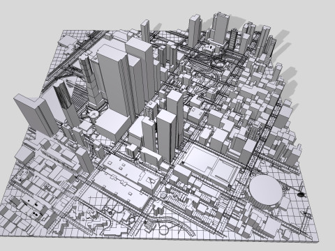 Cityscape New York USA fragment city 3D 모델