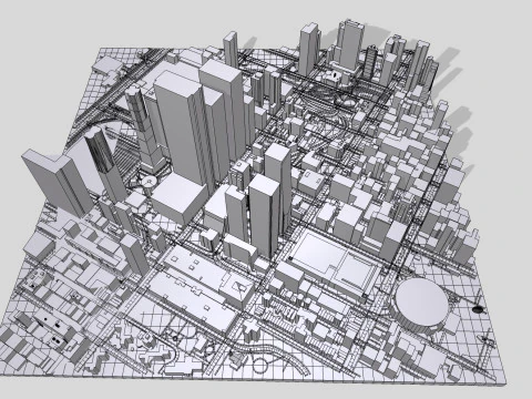 Cityscape New York USA fragment city 3D Model