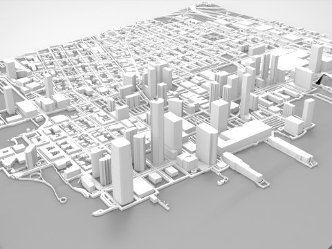 Cityscape New York USA fragment city Modelo 3D