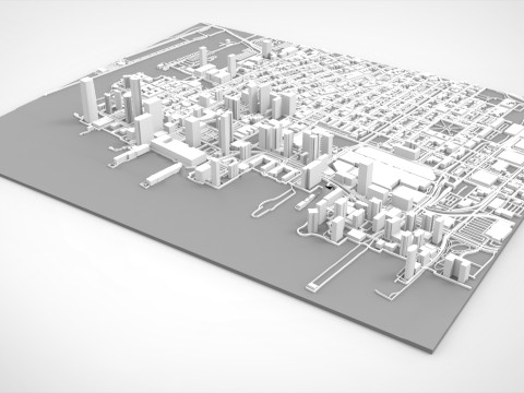 Cityscape New York USA fragment city 3D Model