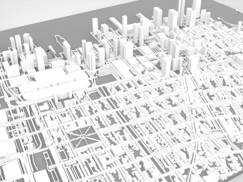 Cityscape New York USA fragment city 3D Model