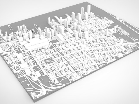 Cityscape New York USA fragment city 3D Model