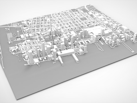 Cityscape New York USA fragment city 3D Model