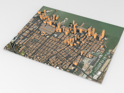Cityscape New York USA fragment city 3D Model