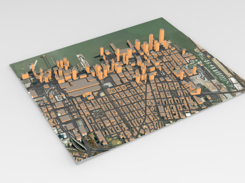 Cityscape New York USA fragment city 3D Model