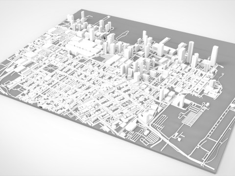 Cityscape New York USA fragment city 3D Model