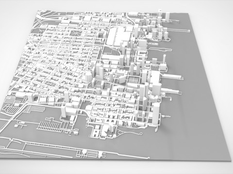 Cityscape New York USA fragment city 3D Model