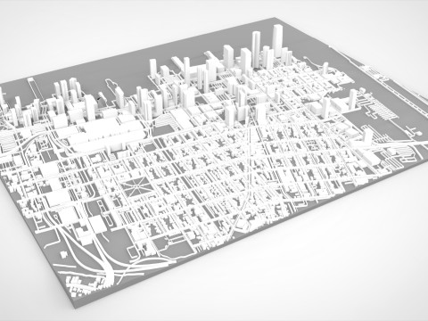 Cityscape New York USA fragment city 3D Model