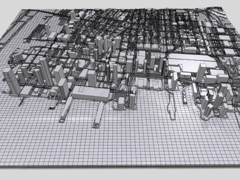 Cityscape New York USA fragment city 3D Model