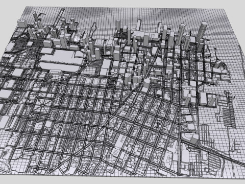 Cityscape New York USA fragment city 3D Model