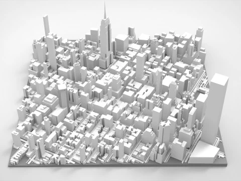 Cityscape New York USA fragment city 3D Model