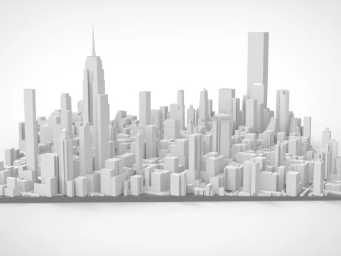 Cityscape New York USA fragment city 3D Model